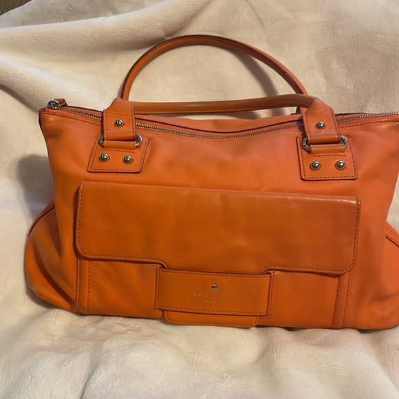 Kate Spade Orange Tompkins Square Billie Satchel Leather Bag - Picture 6 of 9
